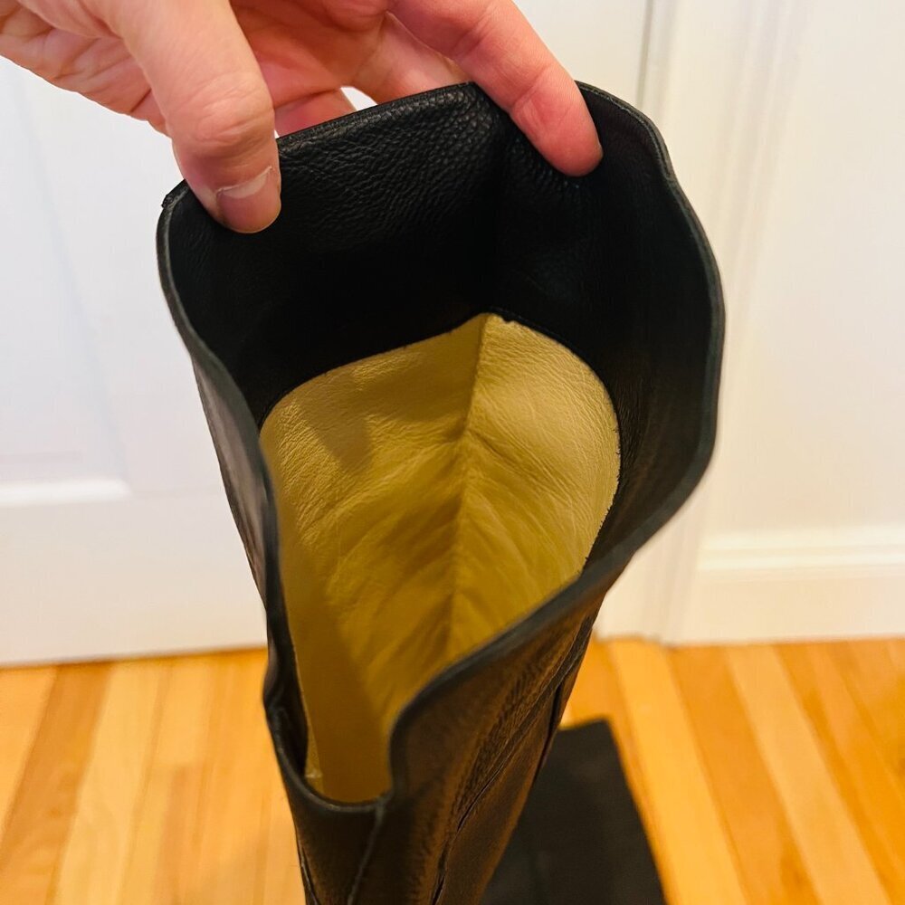 Jimmy Choo Doma Over-The-Knee Boots in Black Leather Size 41 Made In Italy - Picture 7 of 16
